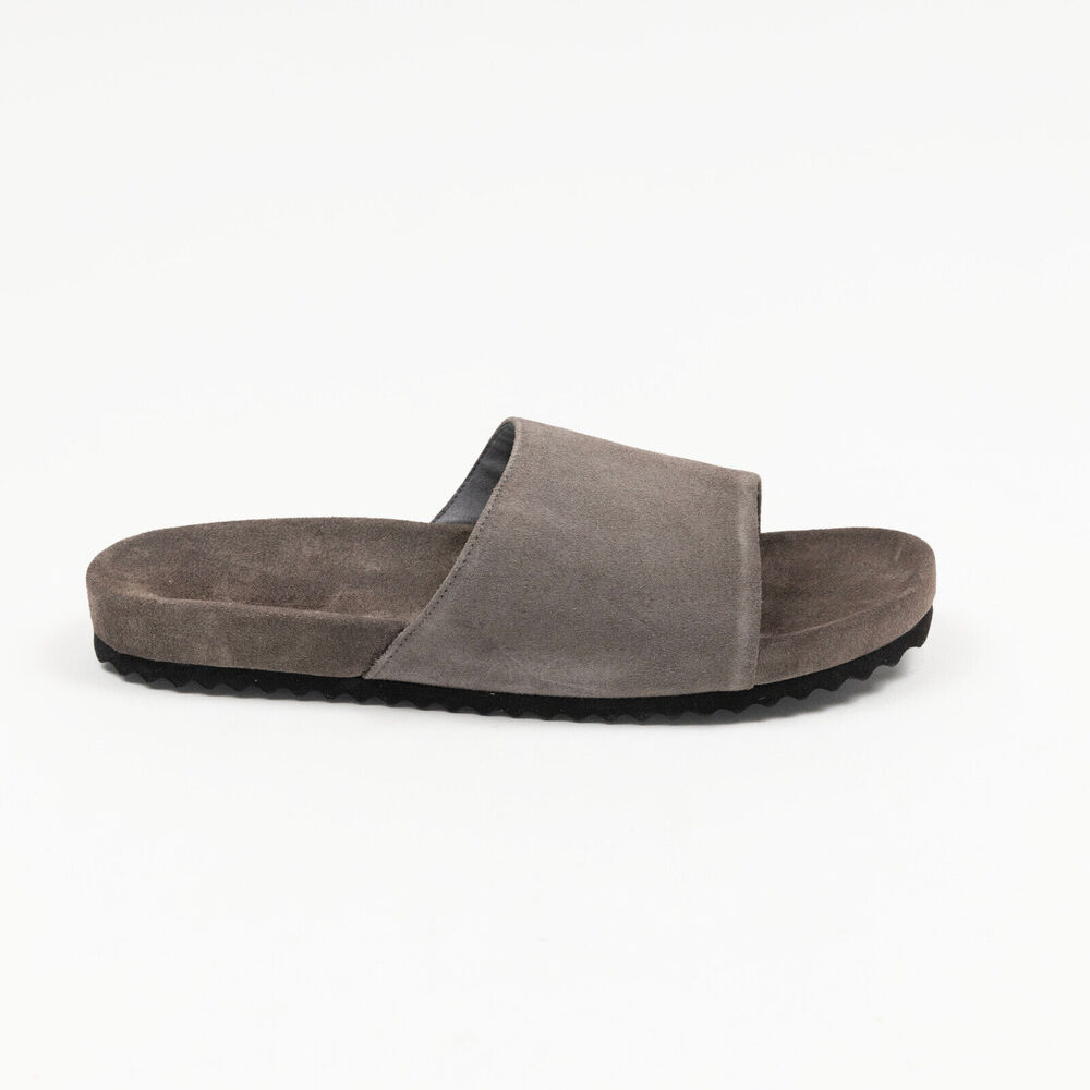 The Men's Store Men's Slip On Slide Sandals Gray Suide Size 8